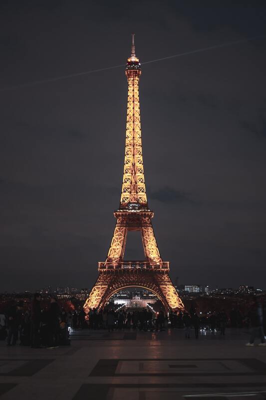 Париж, Эйфелева башня, город, мегаполис, ночной город