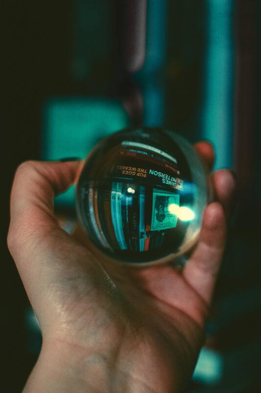 стеклянный шар, 3д, 3d, отражение, город, ночной город