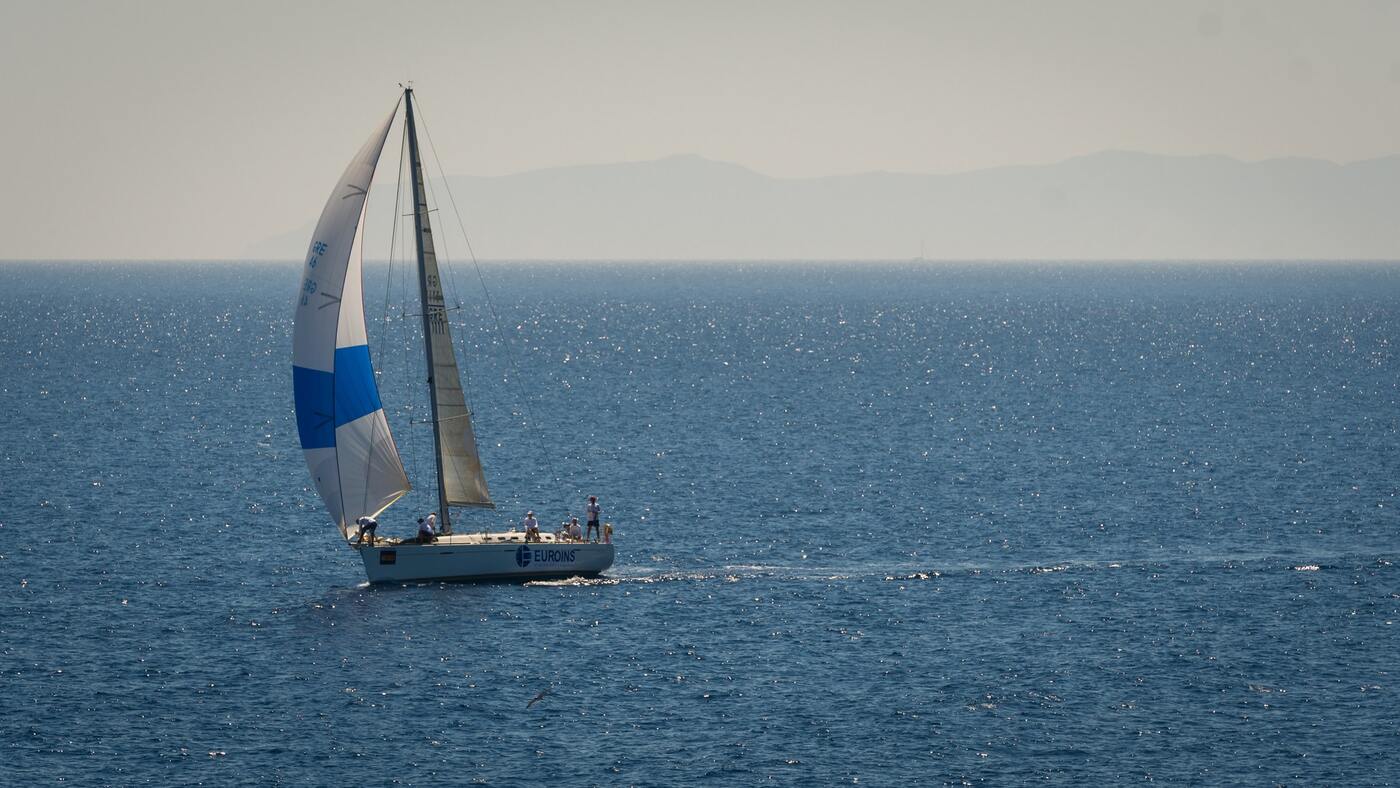 лодка, море, океан, вода, парус