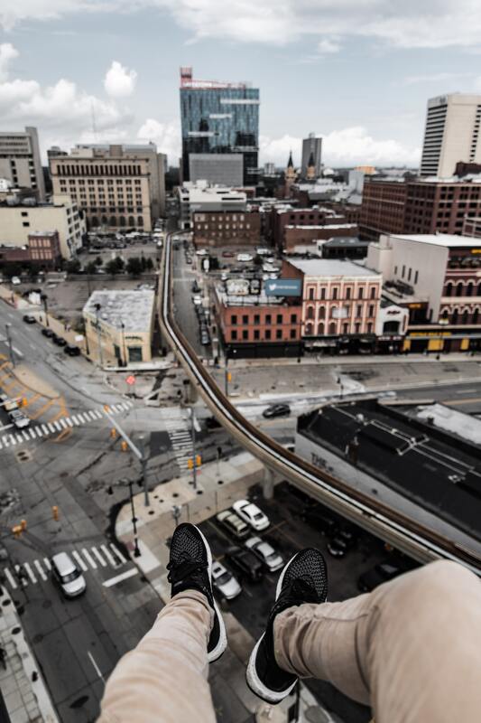 город, мегаполис, небоскребы, вид с крыши