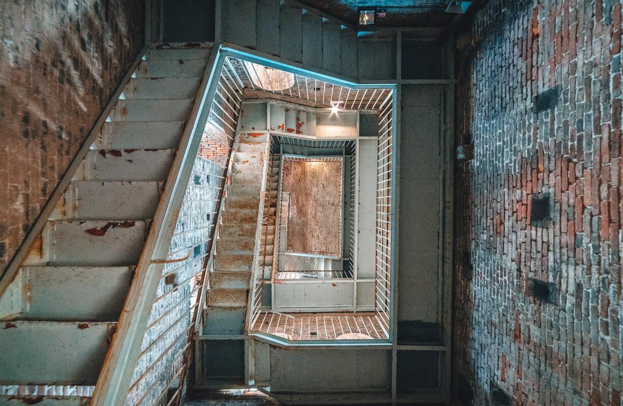 лестница, винтовая лестница, архитектура, кирпичная кладка, кирпичная стена