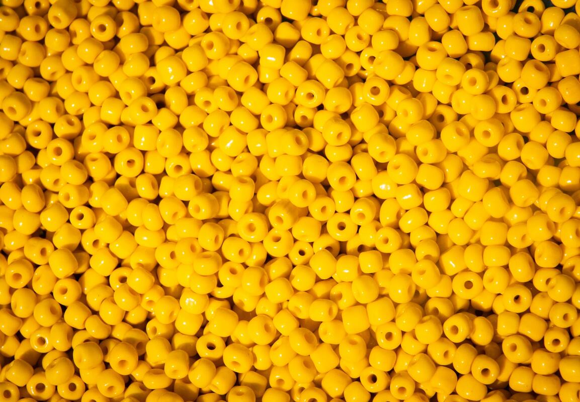 бусины, бисер, желтые