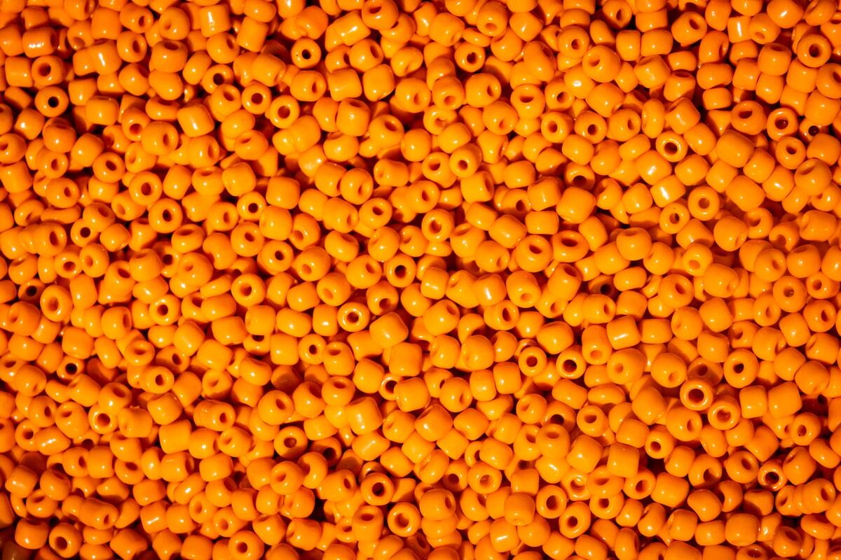 бусины, бисер, оранжевые