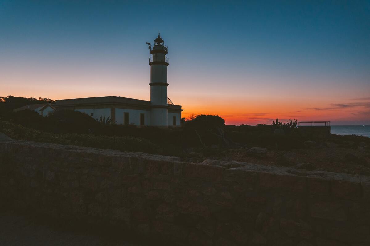 маяк, башни, закат, море