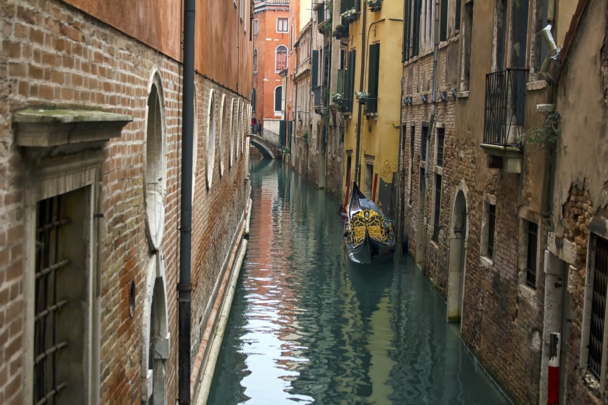 Венеция, каналы, лодка, вода, гондолы, архитектура, город