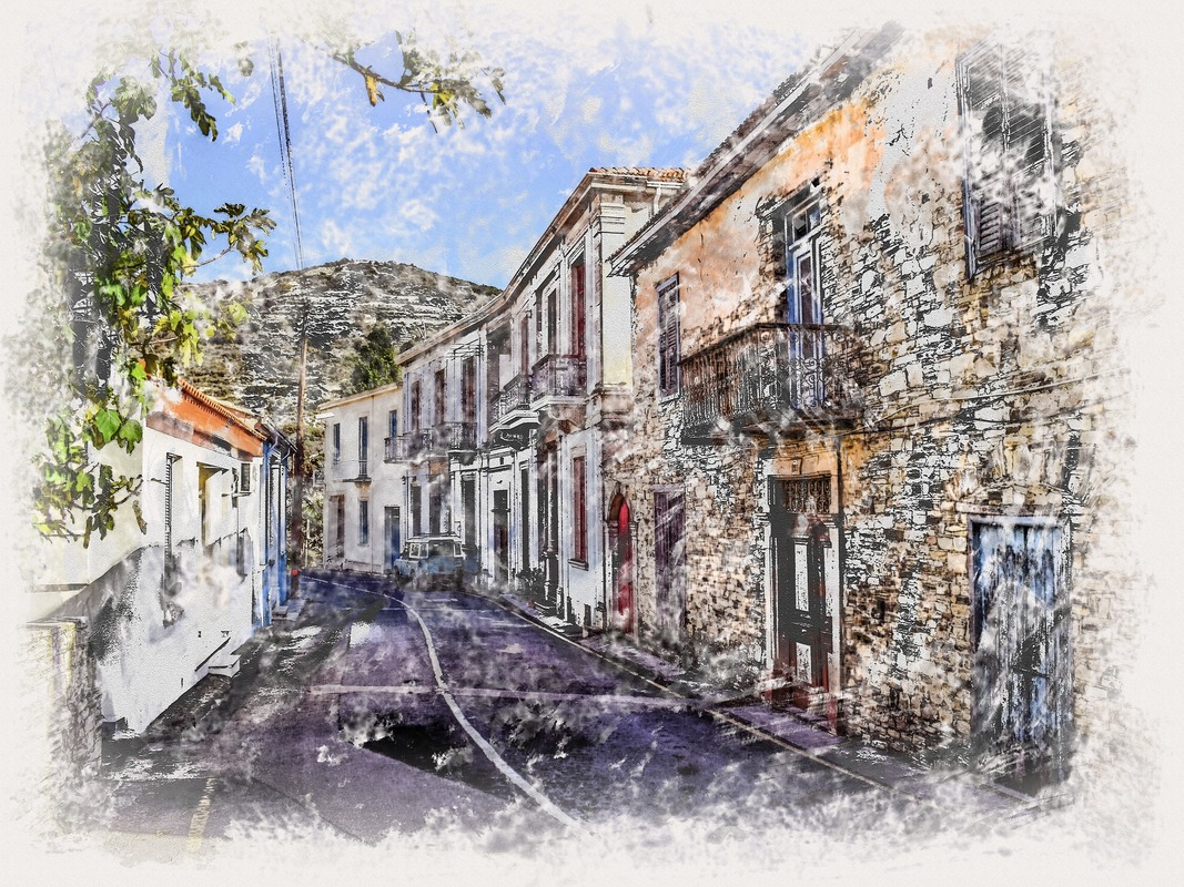 живопись, искусство, улицы, строение, здание