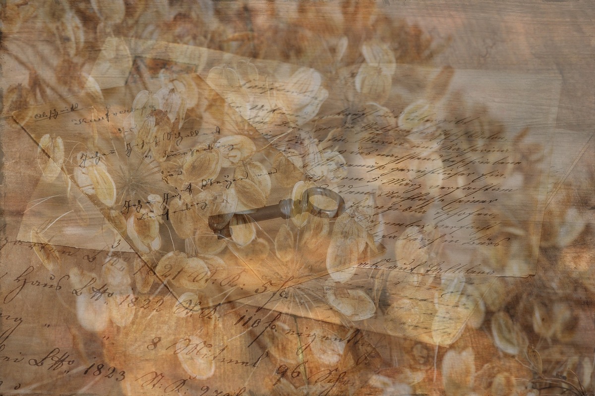 бумага, ретро, письма, ключи