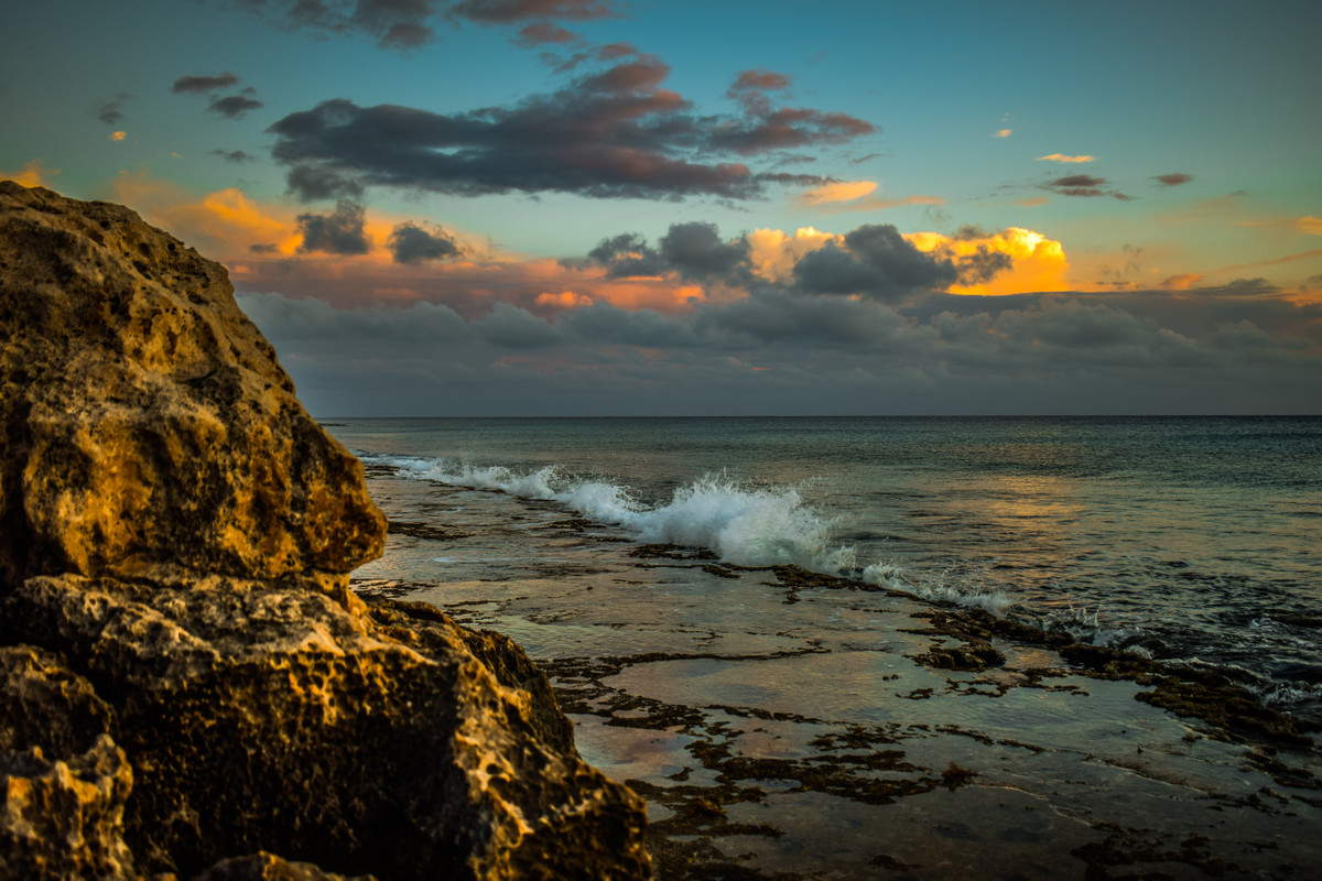 скалы, небо, море, вода