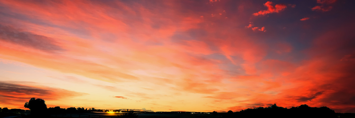 закат, красные