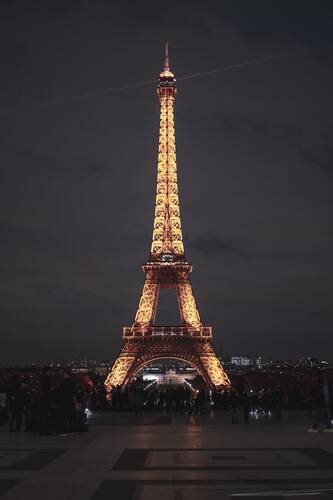 Париж, Эйфелева башня, город, мегаполис, ночной город