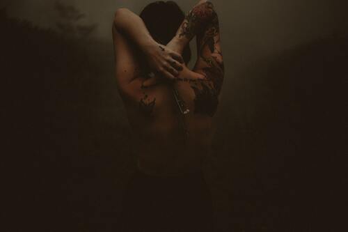 девушка, эротика, черно белые