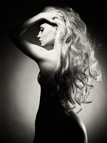 девушка, эротика, черно белые