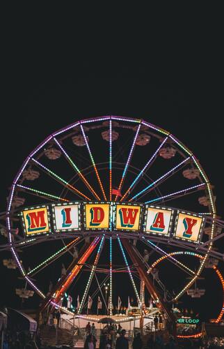 аттракцион, карусель, колесо обозрение