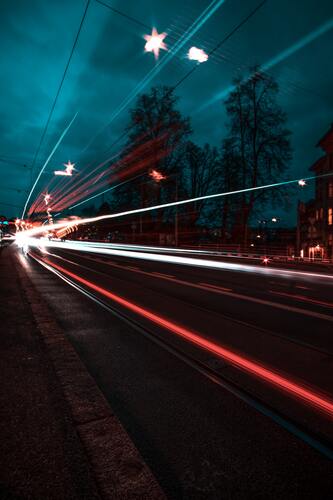 дорога, асфальт,  ночной город, улицы