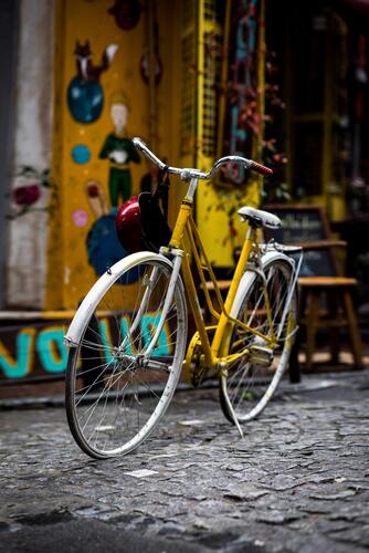 велосипед, улица, здание