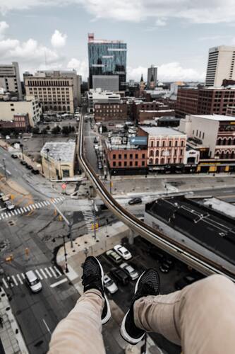 город, мегаполис, небоскребы, вид с крыши