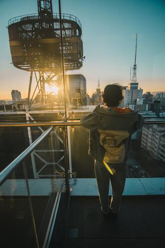 город, мегаполис, небоскребы, вид с крыши