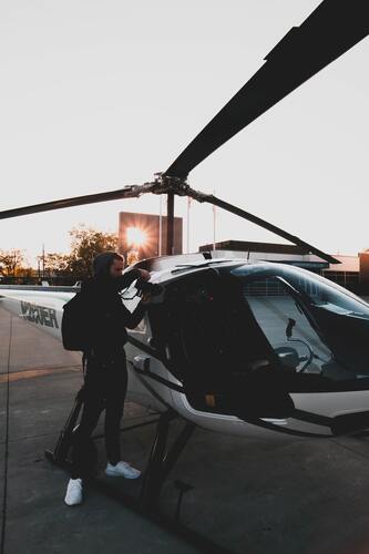 вертолет, авиация, небо, город