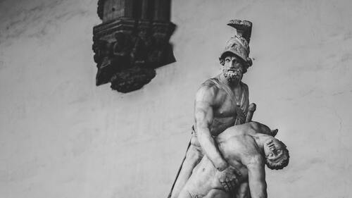 скульптуры, статуи, искусство, черно белые