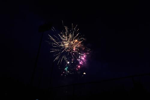 фейерверк, салют, ночь, искра