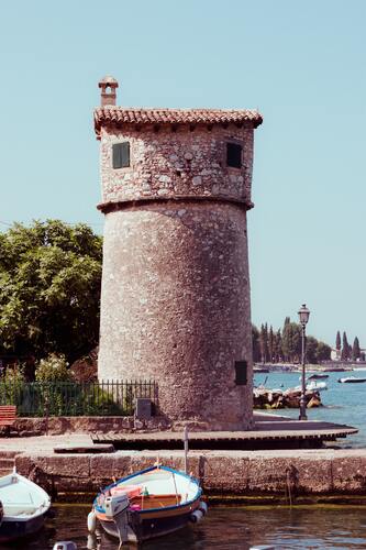 маяк, башни, небо, море, лодка