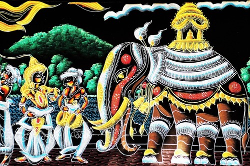 индия, слоны, живопись