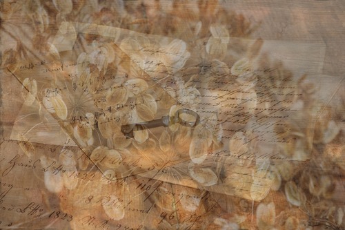 бумага, ретро, письма, ключи