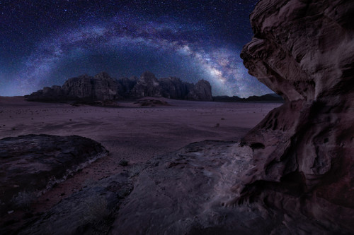 небо, звезды, 3д,3d, ночь, скалы, звездное небо