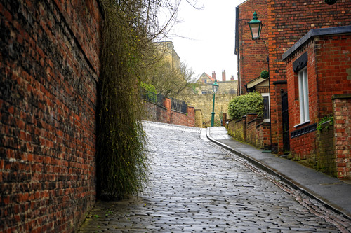улицы, мостовая, фонарь, город