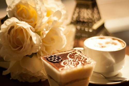 кофе, цветы, белые